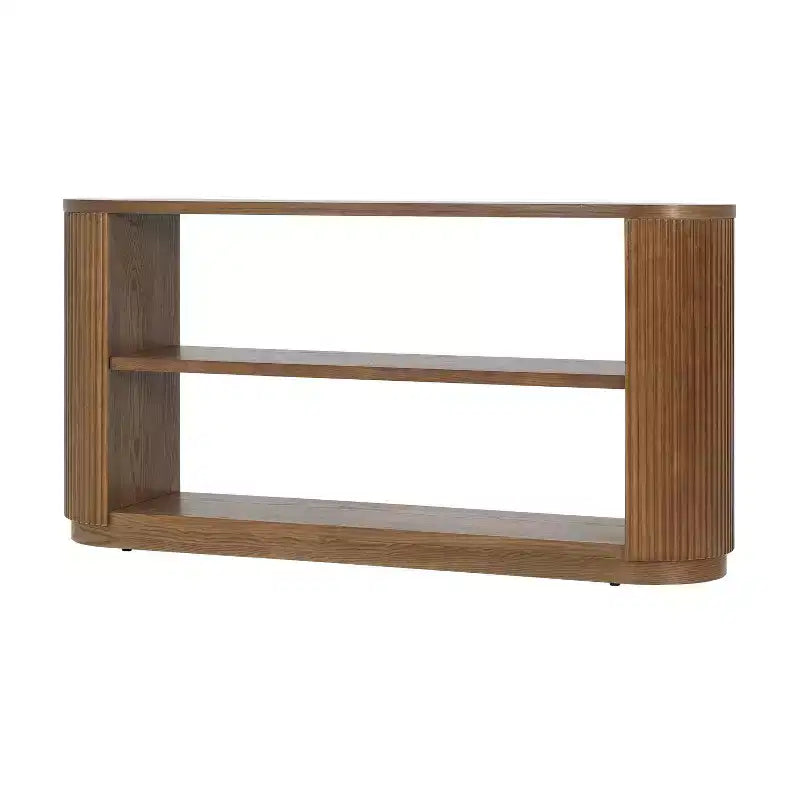 Table console moderne étroite Okak avec design à coins arrondis, table d'entrée multifonctionnelle, table d'appoint pour entrée, salon