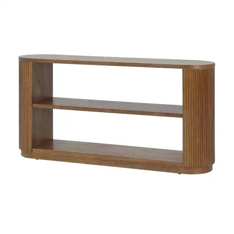 Table console moderne étroite Okak avec design à coins arrondis, table d'entrée multifonctionnelle, table d'appoint pour entrée, salon