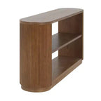 Table console moderne étroite Okak avec design à coins arrondis, table d'entrée multifonctionnelle, table d'appoint pour entrée, salon