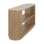 Table console moderne étroite Okak avec design à coins arrondis, table d'entrée multifonctionnelle, table d'appoint pour entrée, salon
