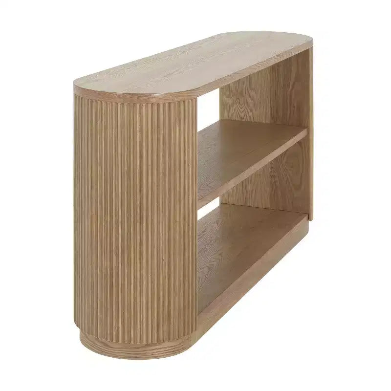 Table console moderne étroite Okak avec design à coins arrondis, table d'entrée multifonctionnelle, table d'appoint pour entrée, salon