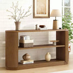 Table console moderne étroite Okak avec design à coins arrondis, table d'entrée multifonctionnelle, table d'appoint pour entrée, salon