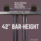 Pieds de table style tuyau à hauteur de bar Pipe Decor Black Jack