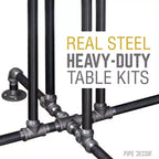 Pieds de table style tuyau à hauteur de bar Pipe Decor Black Jack