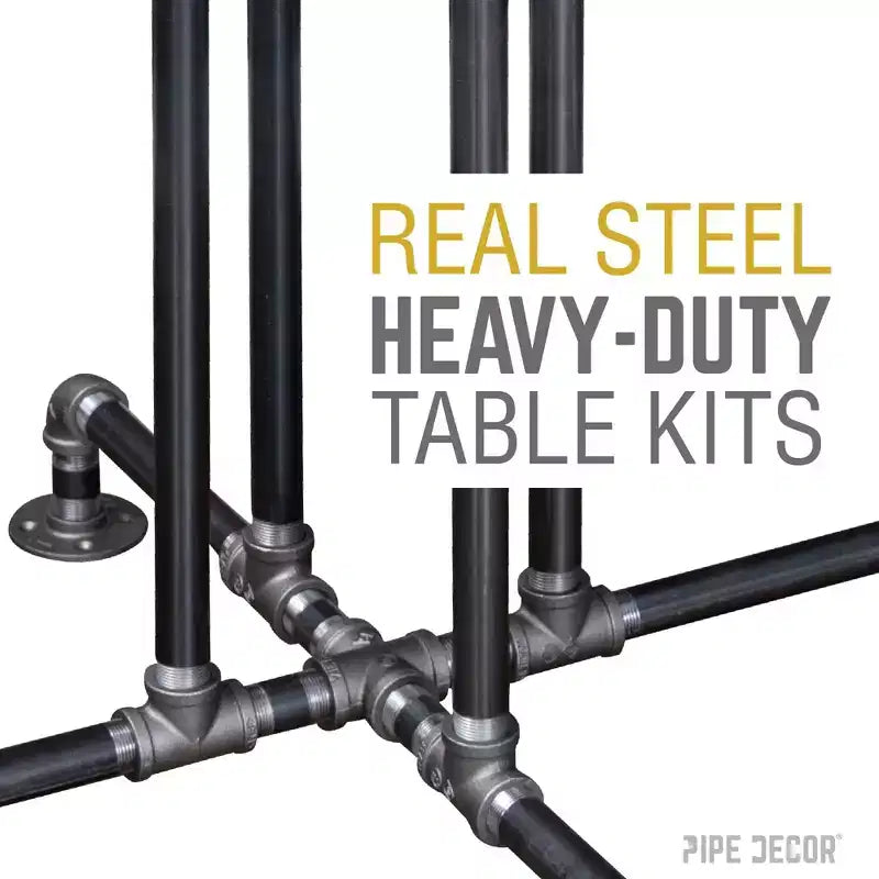 Pieds de table style tuyau à hauteur de bar Pipe Decor Black Jack