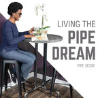 Pieds de table style tuyau à hauteur de bar Pipe Decor Black Jack