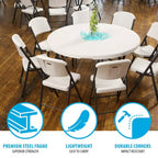 Ensemble table et chaises rondes Lifetime de 60 pouces