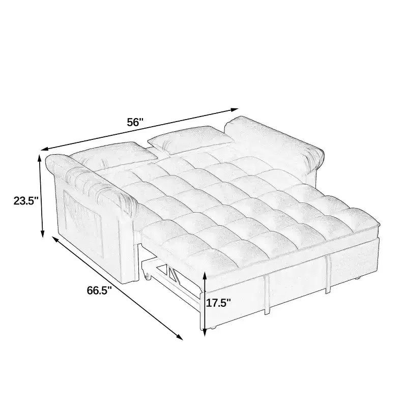 Canapé-lit convertible MAYEERTY, moderne, réglable, pour salon ou chambre à coucher, gris