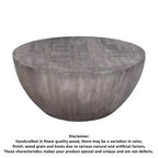 Table basse ronde Royal Hampton de 36 pouces, forme tambour faite à la main