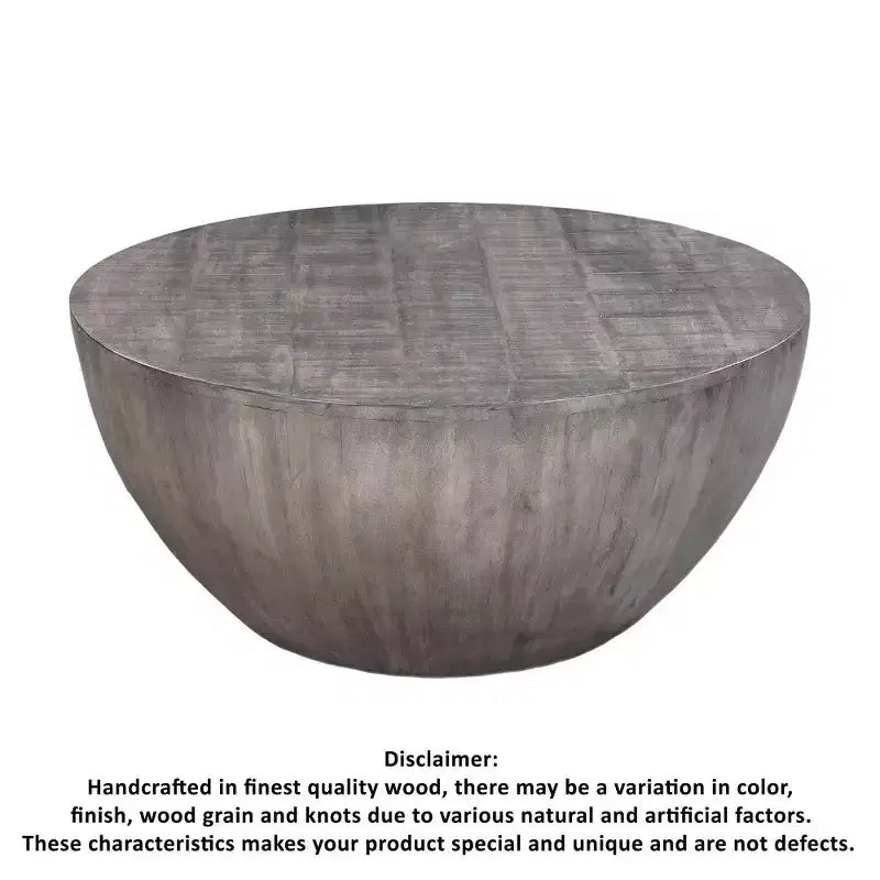 Table basse ronde Royal Hampton de 36 pouces, forme tambour faite à la main