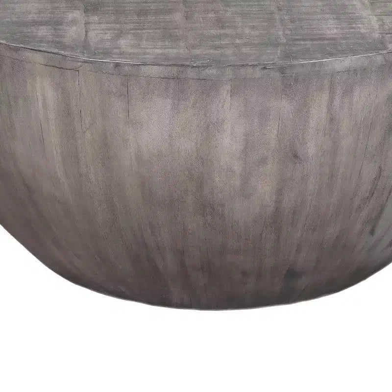Table basse ronde Royal Hampton de 36 pouces, forme tambour faite à la main