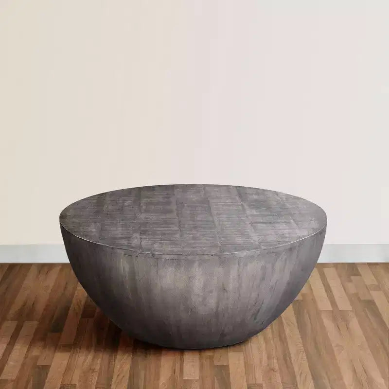 Table basse ronde Royal Hampton de 36 pouces, forme tambour faite à la main
