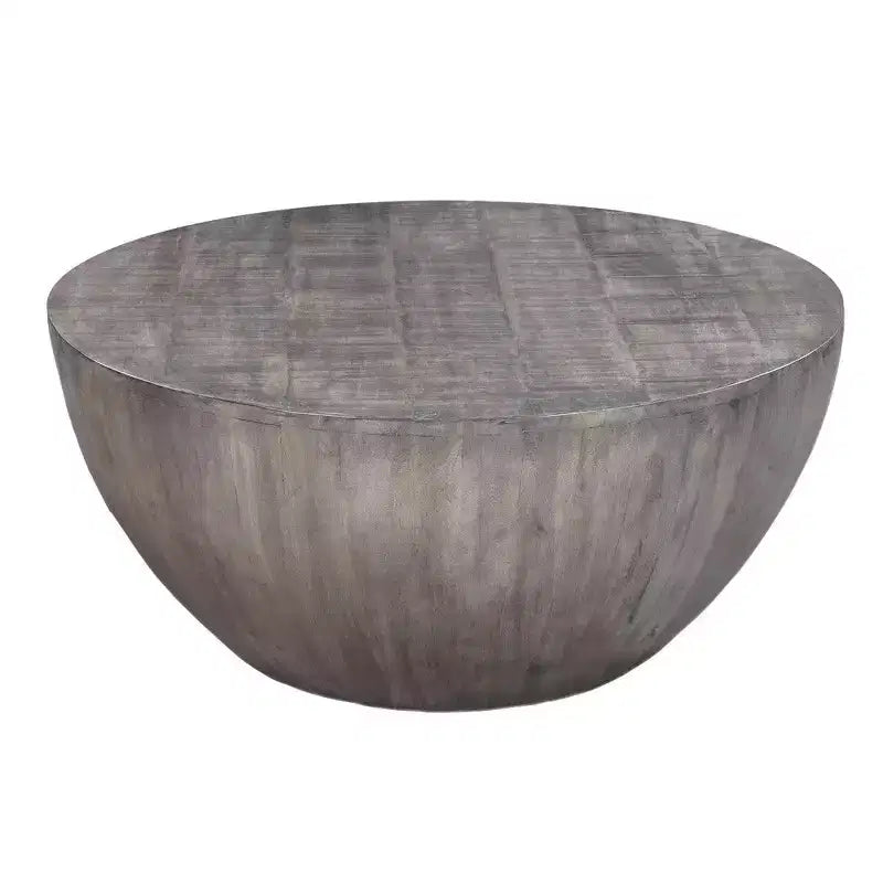 Table basse ronde Royal Hampton de 36 pouces, forme tambour faite à la main