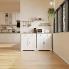 Bahut contemporain, Étagères réglables, Armoire de cuisine en bois, Table de bar à café contemporaine,