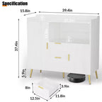 Grand Meuble de Rangement de CuisineBuffet de Ferme en Bois avec 2 Tiroirs et 2 Portes,