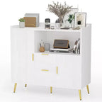 Grand Meuble de Rangement de CuisineBuffet de Ferme en Bois avec 2 Tiroirs et 2 Portes,