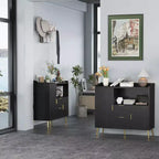 Grand Meuble de Rangement de CuisineBuffet de Ferme en Bois avec 2 Tiroirs et 2 Portes,