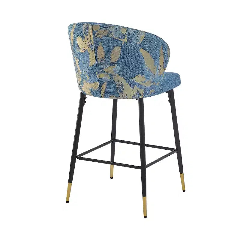 MAYEERTY Lot de 2 chaises de salle à manger, dossier en rotin, cadre en métal, revêtement en tissu bouclette pour le salon