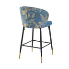 MAYEERTY Lot de 2 chaises de salle à manger, dossier en rotin, cadre en métal, revêtement en tissu bouclette pour le salon