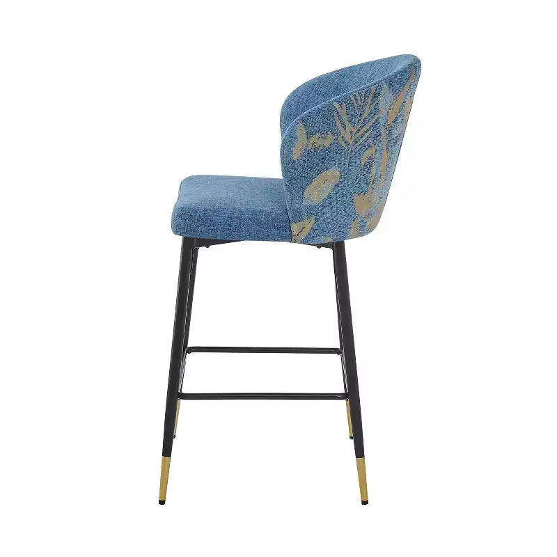 MAYEERTY Lot de 2 chaises de salle à manger, dossier en rotin, cadre en métal, revêtement en tissu bouclette pour le salon