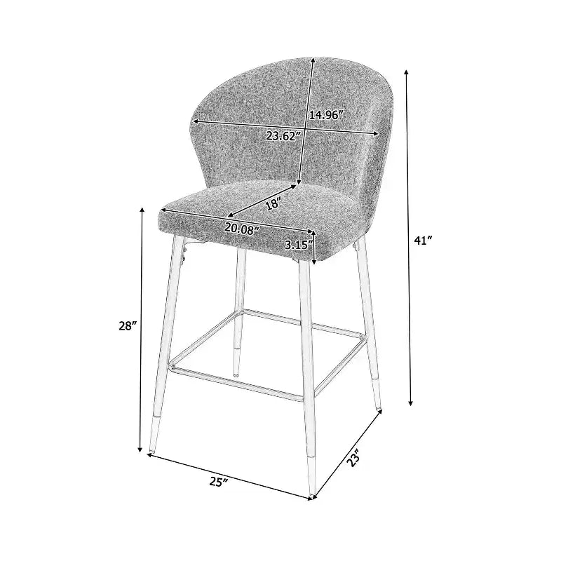 MAYEERTY Lot de 2 chaises de salle à manger, dossier en rotin, cadre en métal, revêtement en tissu bouclette pour le salon
