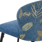 MAYEERTY Lot de 2 chaises de salle à manger, dossier en rotin, cadre en métal, revêtement en tissu bouclette pour le salon