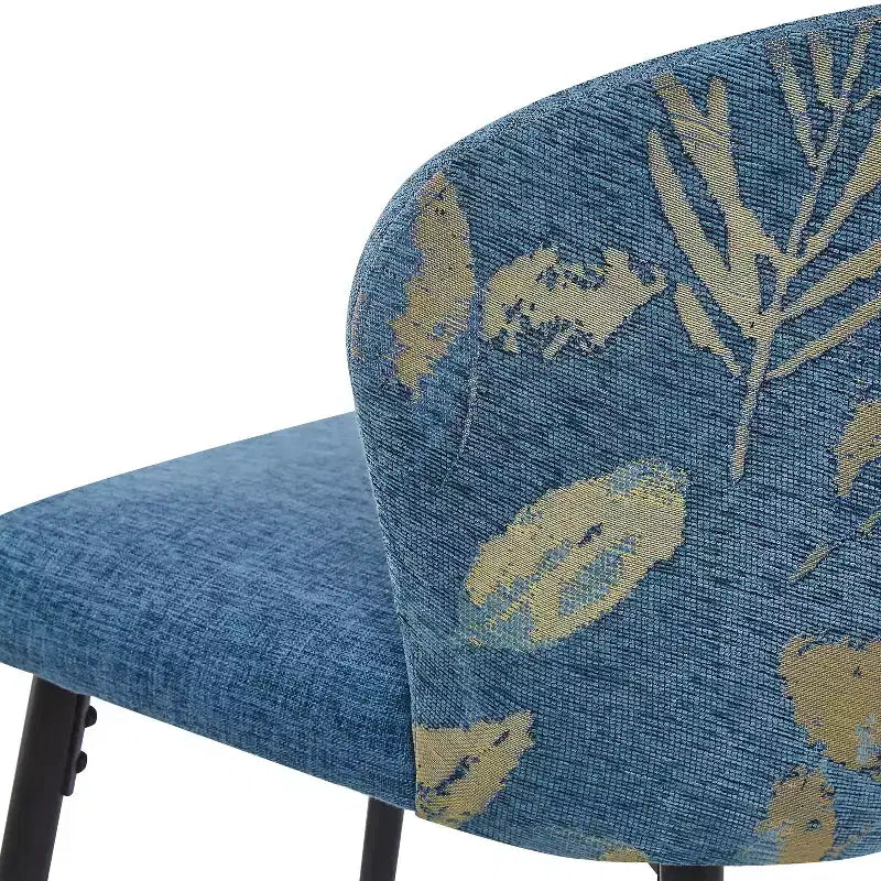MAYEERTY Lot de 2 chaises de salle à manger, dossier en rotin, cadre en métal, revêtement en tissu bouclette pour le salon