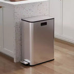 COZONY Poubelle double en acier inoxydable avec couvercle à pédale, bacs amovibles, poubelle de tri pour la cuisine et le bureau