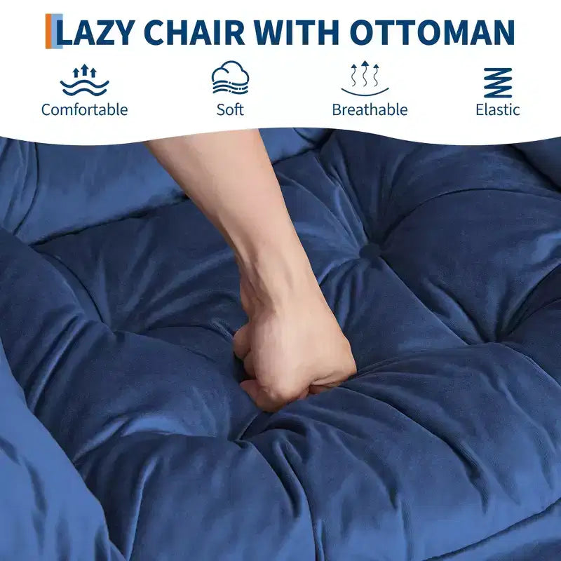 Fauteuil de relaxation avec pouf, canapé de lecture moderne, poche latérale, pour salon, chambre à coucher