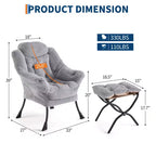 Fauteuil de relaxation avec pouf, canapé de lecture moderne, poche latérale, pour salon, chambre à coucher