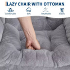 Fauteuil de relaxation avec pouf, canapé de lecture moderne, poche latérale, pour salon, chambre à coucher