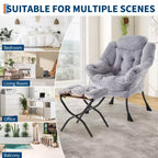 Fauteuil de relaxation avec pouf, canapé de lecture moderne, poche latérale, pour salon, chambre à coucher