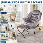 Fauteuil de relaxation avec pouf, canapé de lecture moderne, poche latérale, pour salon, chambre à coucher