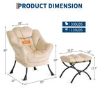 Fauteuil de relaxation avec pouf, canapé de lecture moderne, poche latérale, pour salon, chambre à coucher