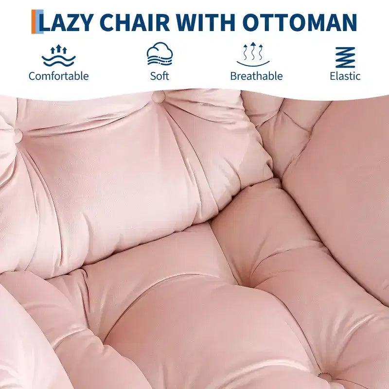 Fauteuil de relaxation avec pouf, canapé de lecture moderne, poche latérale, pour salon, chambre à coucher