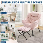 Fauteuil de relaxation avec pouf, canapé de lecture moderne, poche latérale, pour salon, chambre à coucher