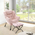 Fauteuil de relaxation avec pouf, canapé de lecture moderne, poche latérale, pour salon, chambre à coucher