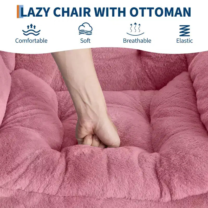 Fauteuil de relaxation avec pouf, canapé de lecture moderne, poche latérale, pour salon, chambre à coucher