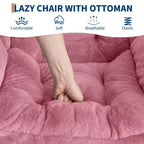 Fauteuil de relaxation avec pouf, canapé de lecture moderne, poche latérale, pour salon, chambre à coucher