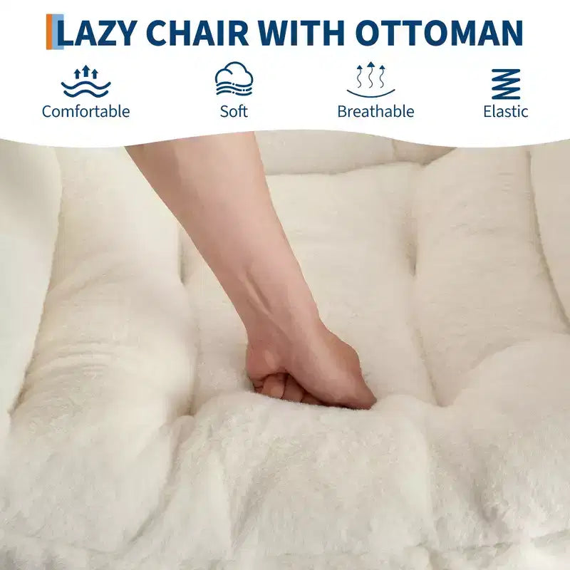 Fauteuil de relaxation avec pouf, canapé de lecture moderne, poche latérale, pour salon, chambre à coucher