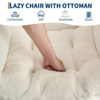 Fauteuil de relaxation avec pouf, canapé de lecture moderne, poche latérale, pour salon, chambre à coucher