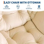 Fauteuil de relaxation avec pouf, canapé de lecture moderne, poche latérale, pour salon, chambre à coucher