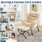 Fauteuil de relaxation avec pouf, canapé de lecture moderne, poche latérale, pour salon, chambre à coucher