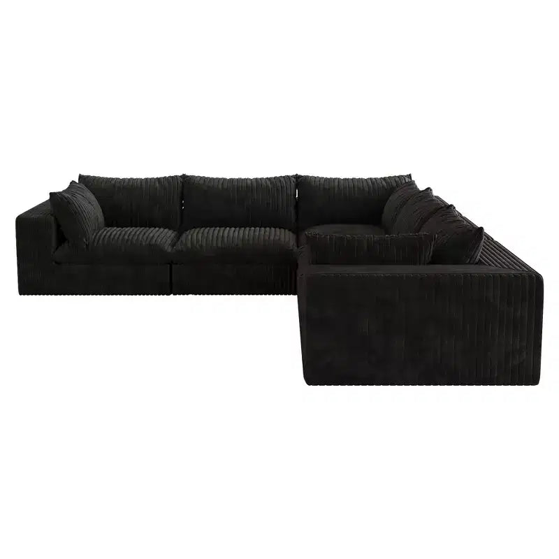 MAYEERTY 39.8 Cloud Sofa Noir - 39.8, Velours Côtelé, Double Couche, Pas de Montage, DIY pour Coin