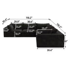 MAYEERTY 39.8 Cloud Sofa Noir - 39.8, Velours Côtelé, Double Couche, Pas de Montage, DIY pour Coin