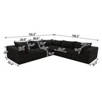 MAYEERTY 39.8 Cloud Sofa Noir - 39.8, Velours Côtelé, Double Couche, Pas de Montage, DIY pour Coin