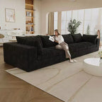 MAYEERTY 39.8 Cloud Sofa Noir - 39.8, Velours Côtelé, Double Couche, Pas de Montage, DIY pour Coin