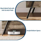 Meuble TV de 119 cm pour téléviseurs de 50 à 65 pouces, meuble de divertissement avec 2 tiroirs, étagères réglables et pieds en métal en U, console TV en bois moderne
