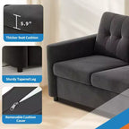 Canapé sectionnel moderne pour 4 personnes, canapé compact avec console de rangement, station de recharge et porte-gobelets, pour salons, petits espaces
