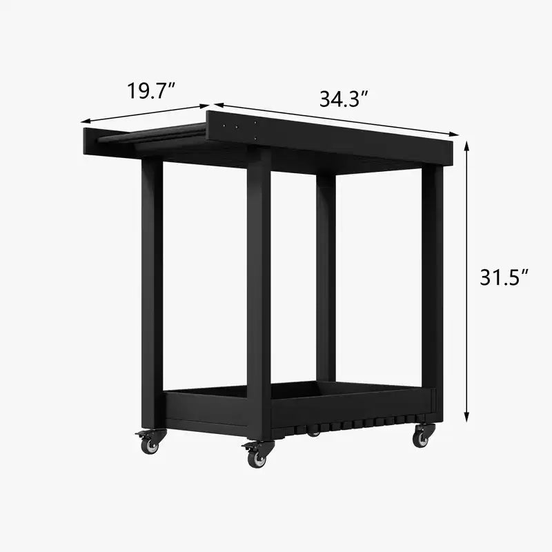 Dessert polyvalent – Chariot de préparation d'extérieur à deux niveaux avec roues et support avec couvercle – Capacité de 227 kg – Convient pour la maison, le bureau, le patio et le barbecue